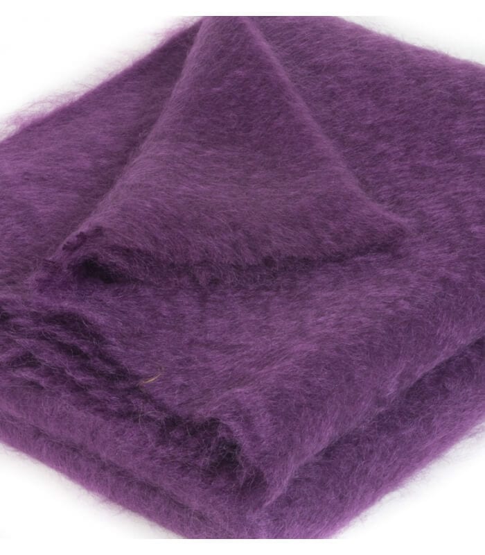 Plaid mohair violet luxe 140 x 180 cm Plaid Addict, vente en ligne de