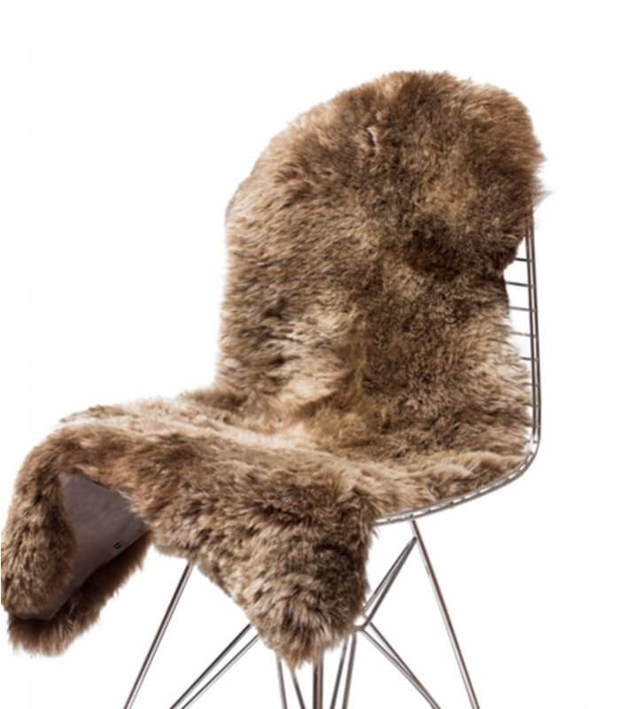 Peau de mouton islandais marron poils longs Plaid Addict, vente en ligne de Peaux de moutons