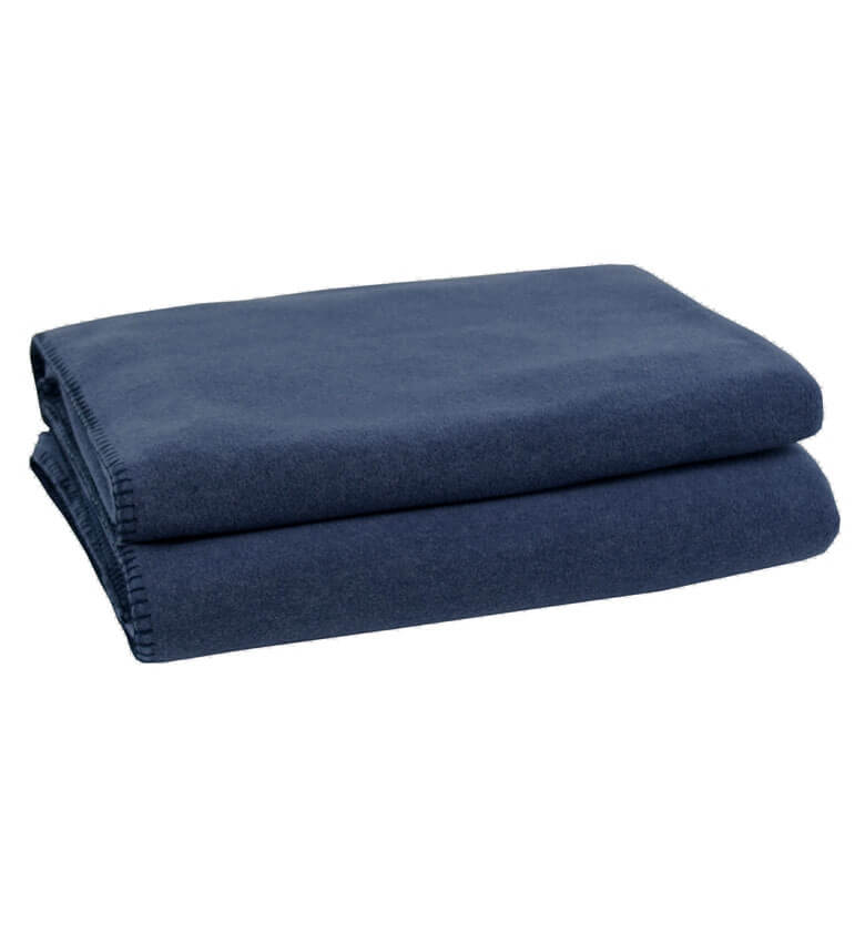 Plaid Polaire bleu foncé - détail texture douce pour canapé et chambre