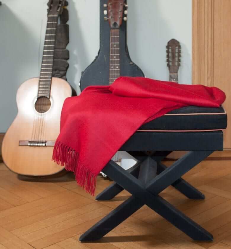 Plaid Laine Alpaga Luxe Paola Rouge - en Alpaga - haut de gamme