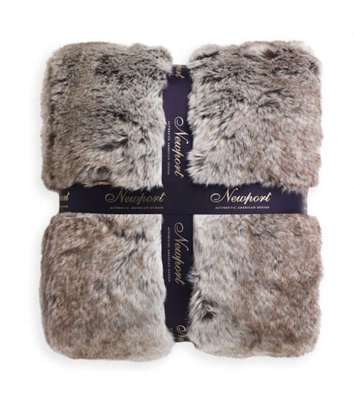 Couvre-lit Fausse Fourrure LUXE Gris 240 x 260 cm, Plaid Addict, ambiance cocooning