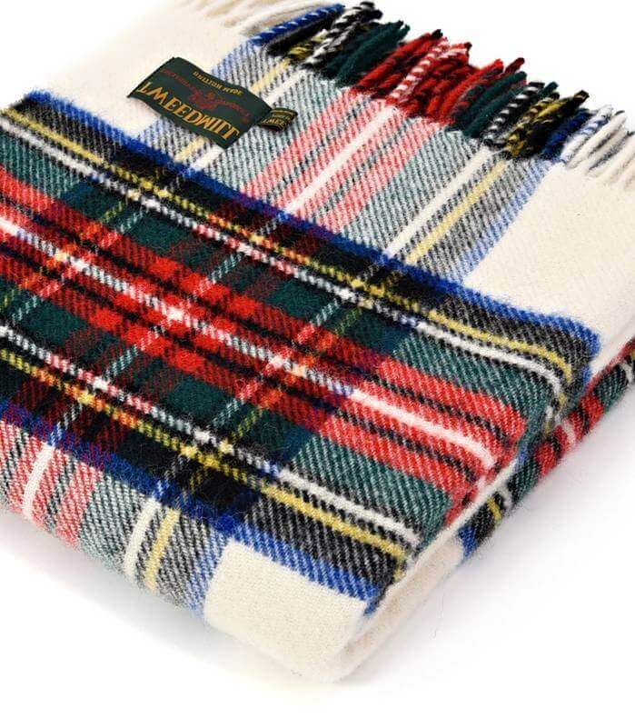 Plaid Laine Écossais Dress Stewart - en pure laine - tissé en Angleterre