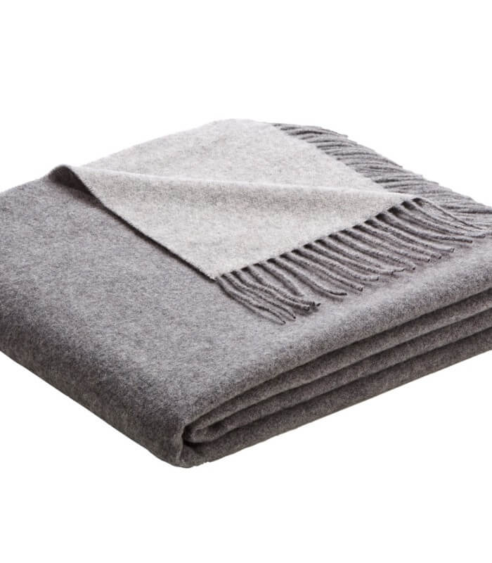 Plaid Cachemire Reversible Gris 130 x 170 cm - Collection VENICE, Plaid Addict
