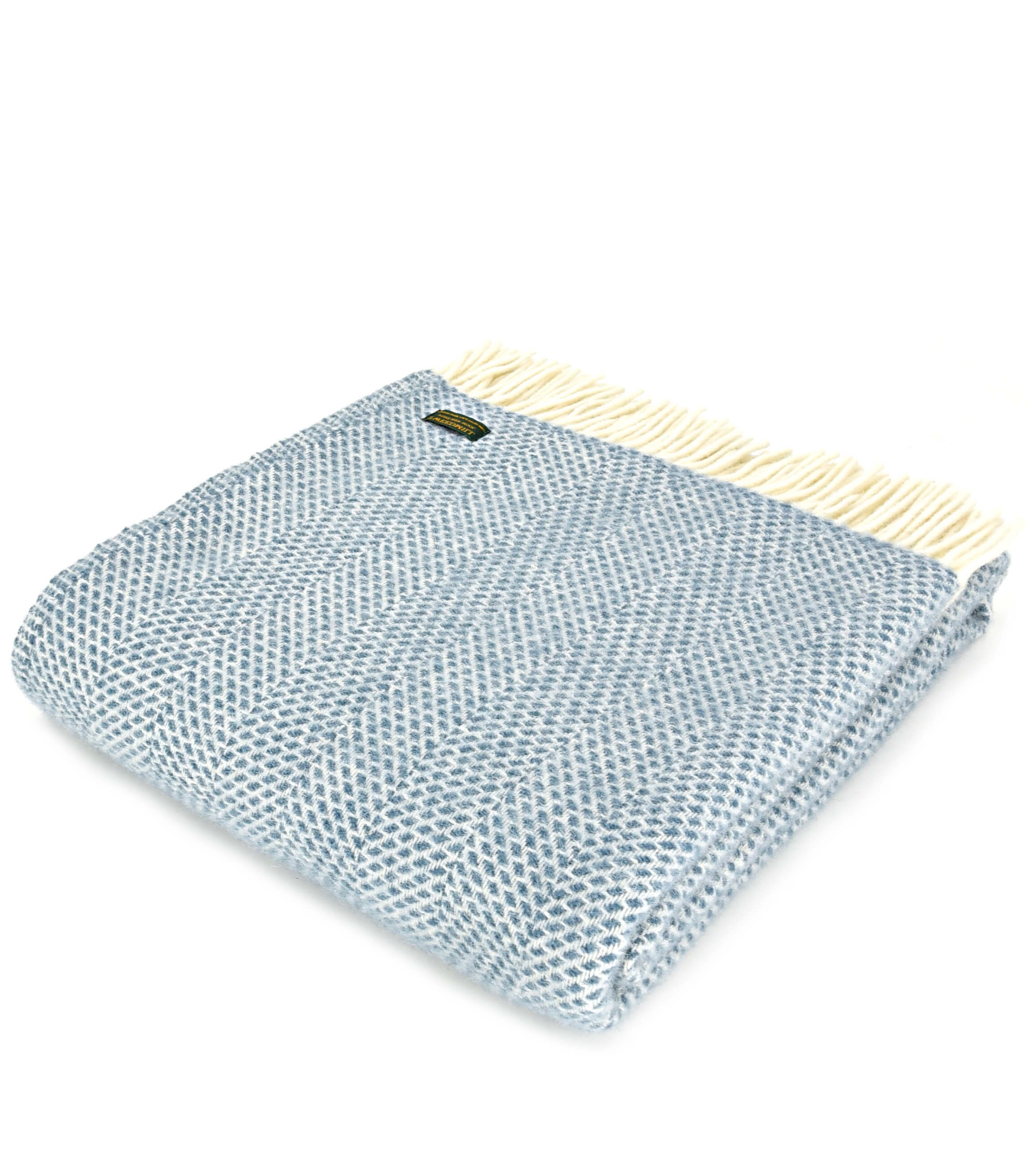 Plaid 100% Laine Beehive Bleu 150 x 183 cm, The Mill, confort haut de gamme