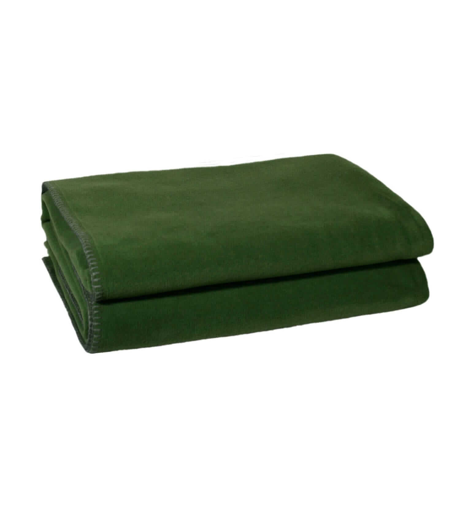 Plaid Polaire Luxe Vert foncé 110 x 160 cm, Zoeppritz, gros plan sur la matière