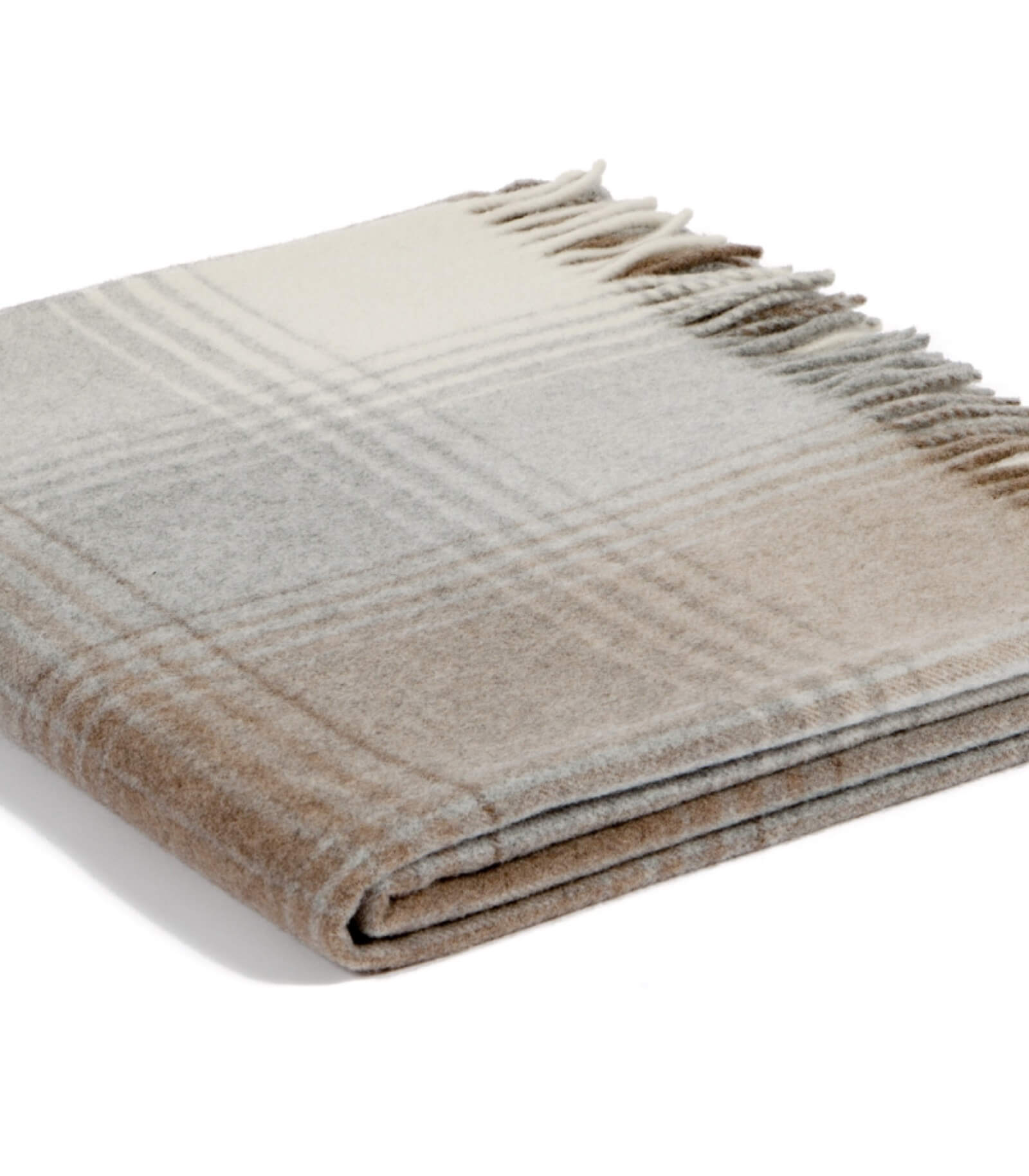 Plaid 100% Pure Laine Carreaux Beige - Collection CAPRI - Douceur et Qualité, Plaid Addict, ambiance cocooning