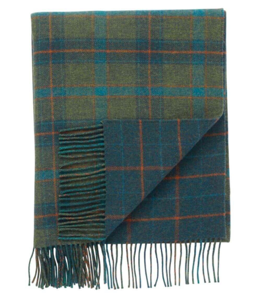 Plaid Pure Laine vert - détail texture douce pour canapé et chambre