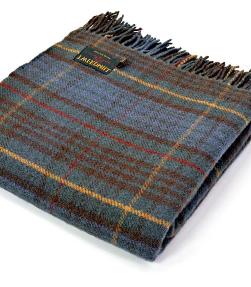 Plaid Pure Laine Écossais Antique Hunting Stewart 150 x 183 cm, The Mill, tissé en Angleterre