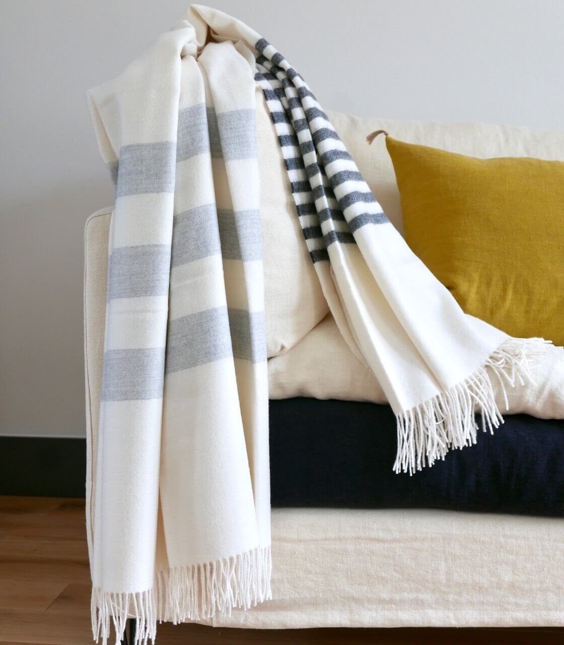 Plaid Laine Alpaga Luxe Altiplano Blanc Cassé, Plaid Addict