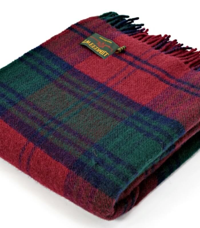 Plaid Pure Laine Écossais Lindsay 150 x 183 cm, The Mill, gros plan sur la matière
