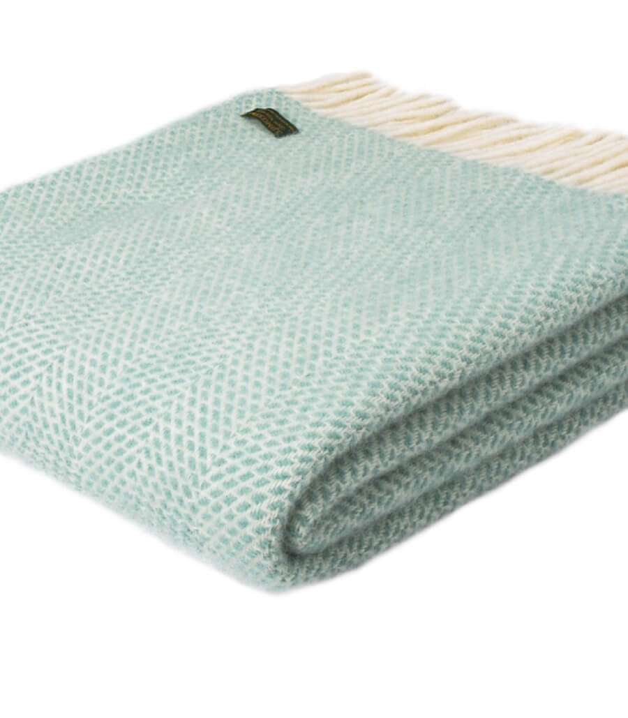 Plaid Laine Beehive Vert 150 x 183 cm, The Mill, confort haut de gamme