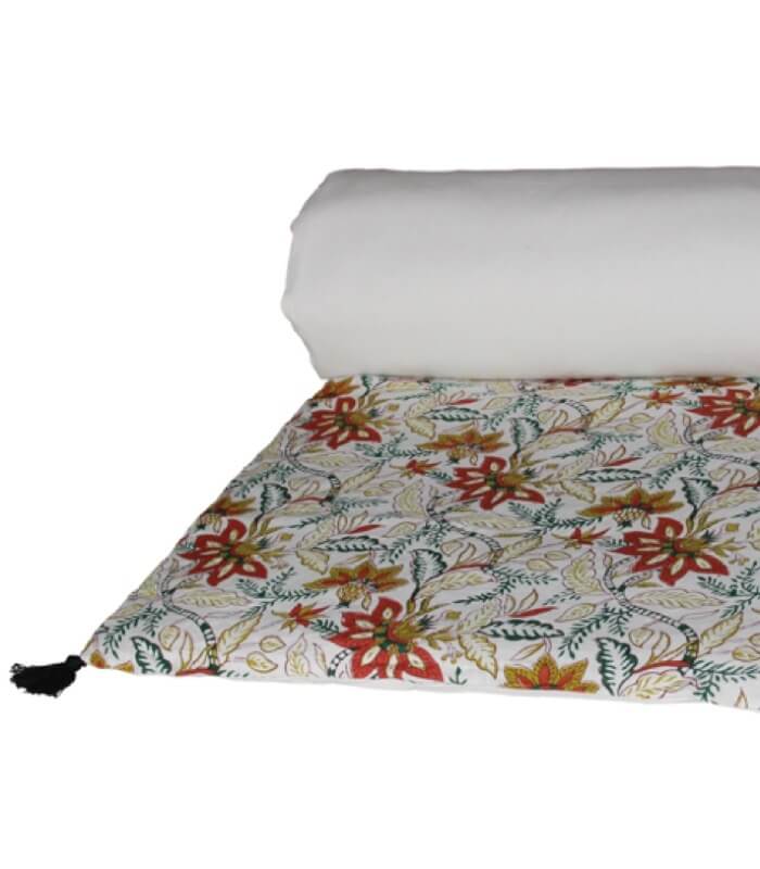 Edredon Bout de Lit Kerala Ivoire 85 x 200cm, Plaid Addict