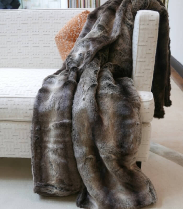 Plaid Fausse Fourrure Loup foncé 150 x 200 cm, Plaid Addict