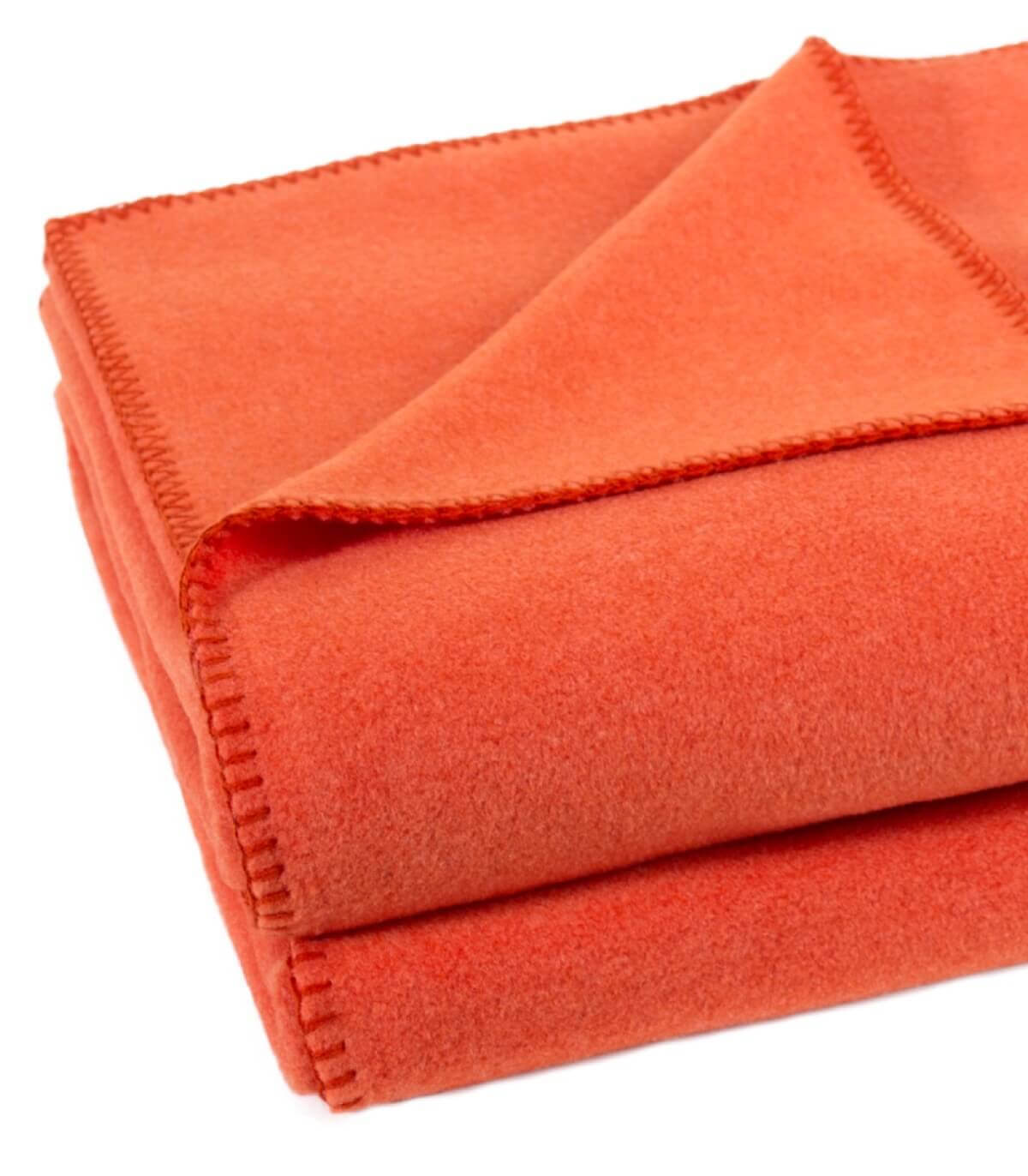 Plaid Polaire Luxe Orange - en Polaire - tissé en Italie