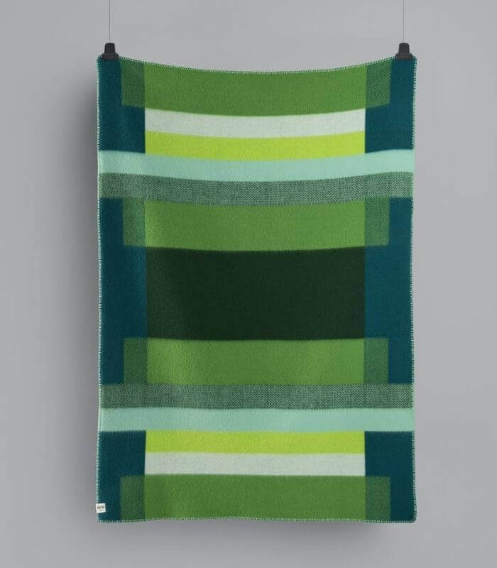 Plaid Pure Laine Mikkel Vert 135 x 200 cm, Roros Tweed, tissé en Norvège