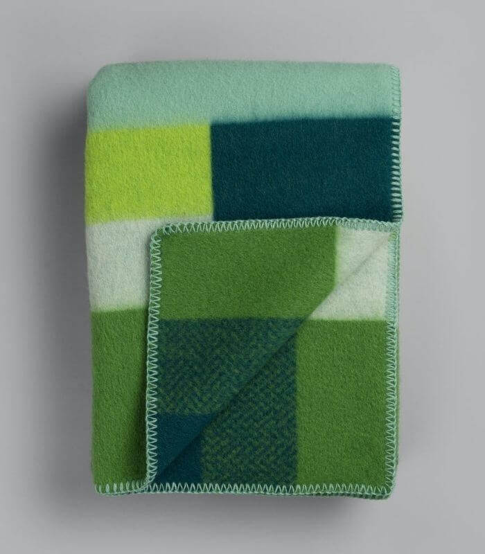 Plaid Pure Laine Mikkel Vert 135 x 200 cm, Roros Tweed, gros plan sur la matière