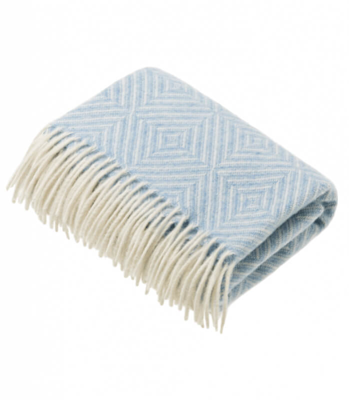 Couverture Bébé Mérinos Bleu 75 x 125 cm, Plaid Addict, confort haut de gamme