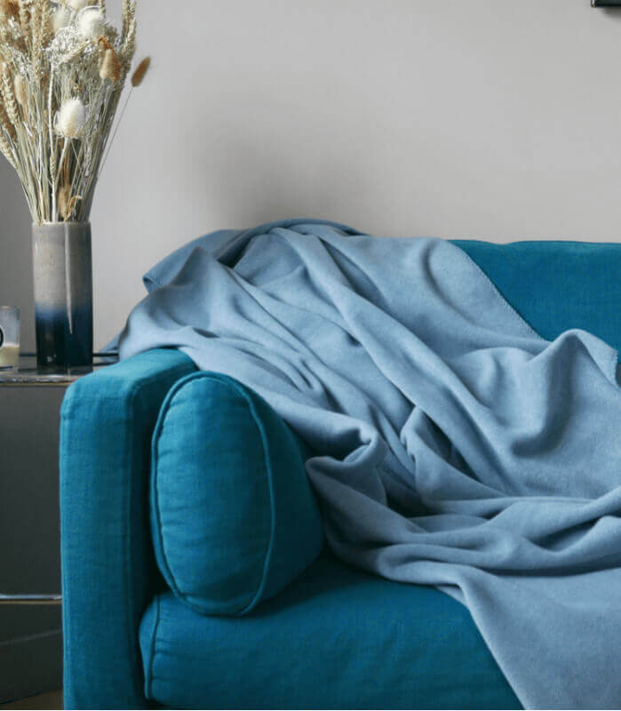 Plaid Polaire Luxe Denim 110 x 160 cm, Zoeppritz, confort haut de gamme