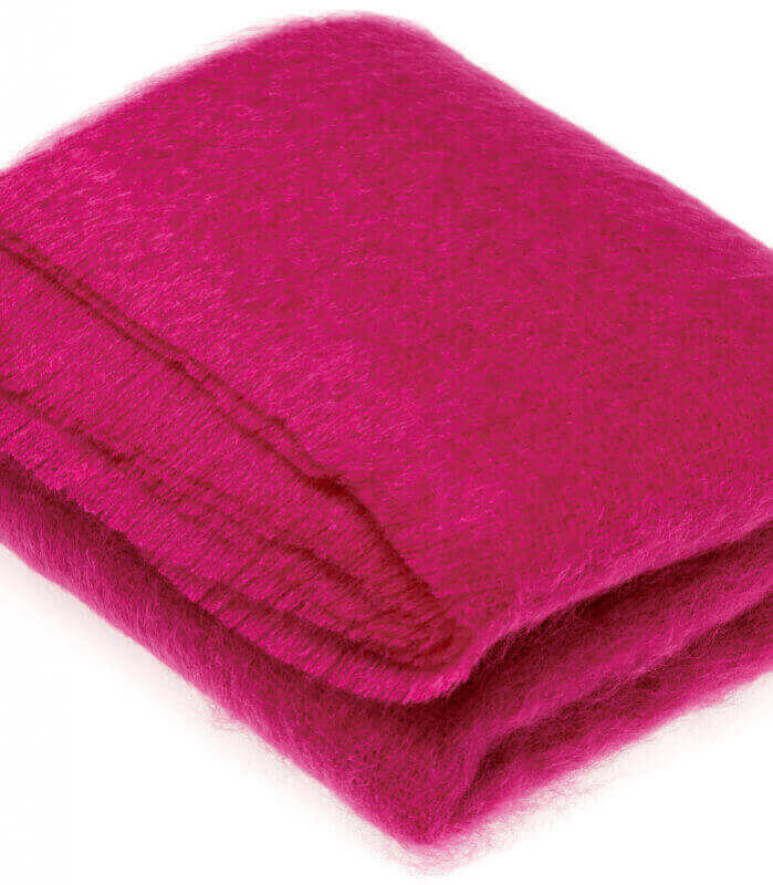 Plaid Mohair Rose Luxe 140 x 180 cm, B at Home, tissé en Angleterre