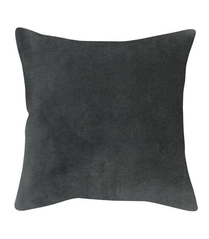 Coussin en Velours ELISE Gris Foncé Tonnerre, Vivaraise