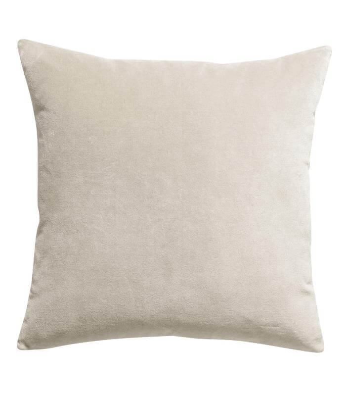 Coussin en Velours ELISE Grège, Vivaraise