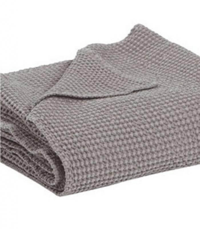 Jeté de canapé/Couvre-lit 100% coton MAIA Gris Orage, Vivaraise