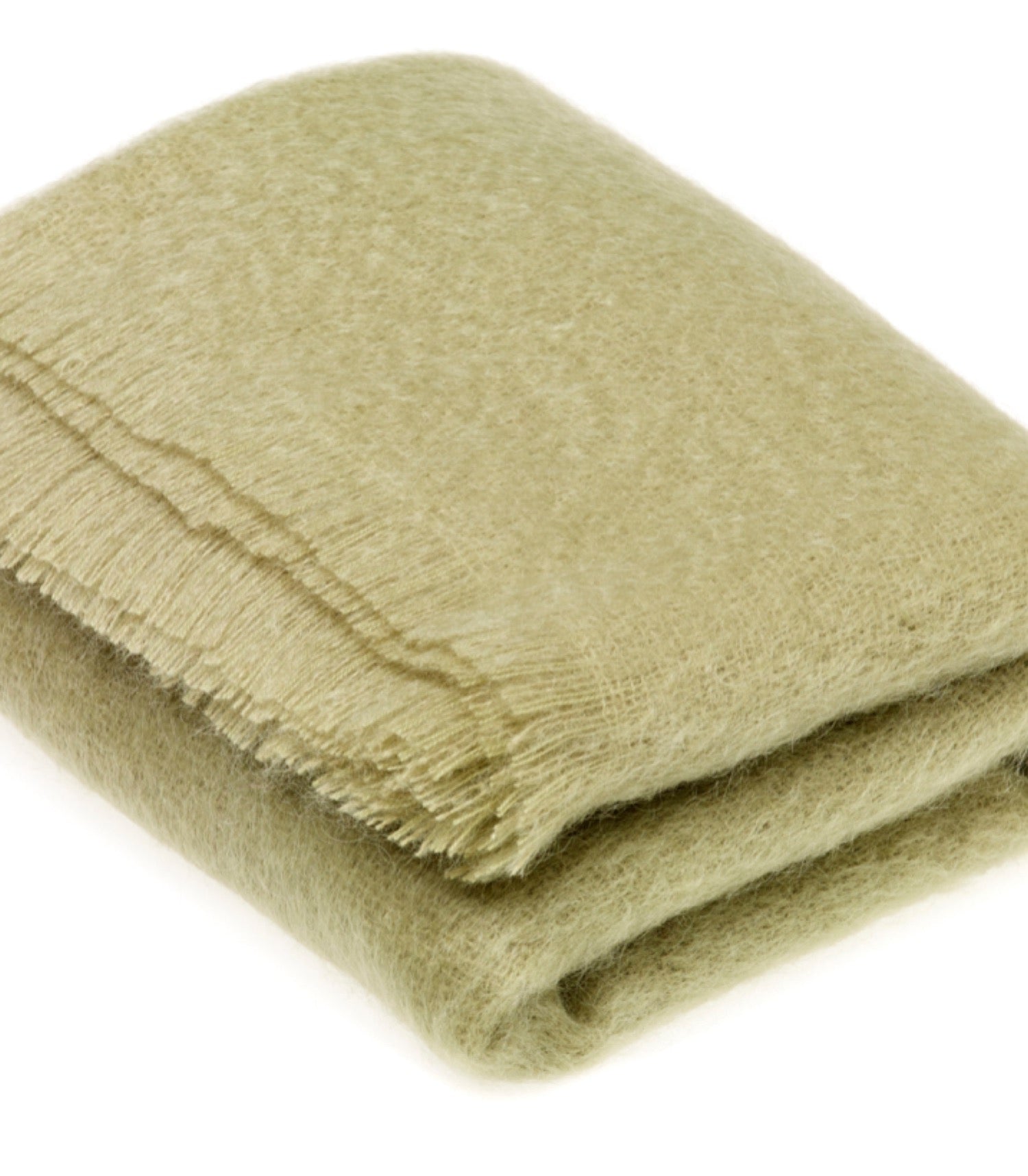Plaid Mohair Vert Sauge Luxe 140 x 180 cm, B at Home, tissé en Angleterre
