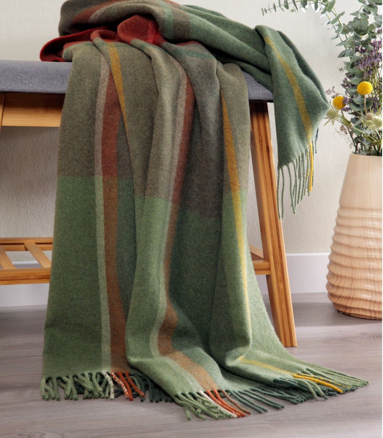 Plaid Cachemire Écossais Vert 130 x 170 cm - Collection VENICE, Plaid Addict