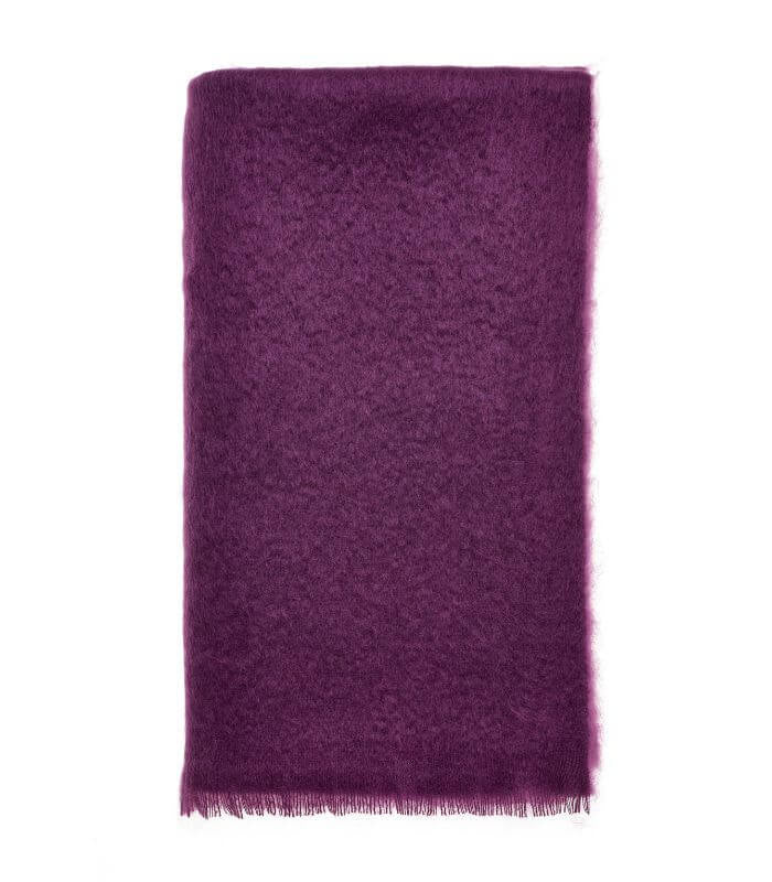 Plaid Mohair Violet Luxe - cadeau déco en Mohair tissé en Angleterre offre un confort incomparable