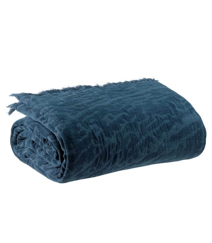 Plaid Coton Ines Encre, Vivaraise