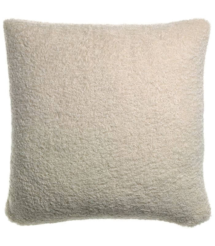 Coussin Fausse Fourrure Barry Neige 45 x 45 cm, Vivaraise