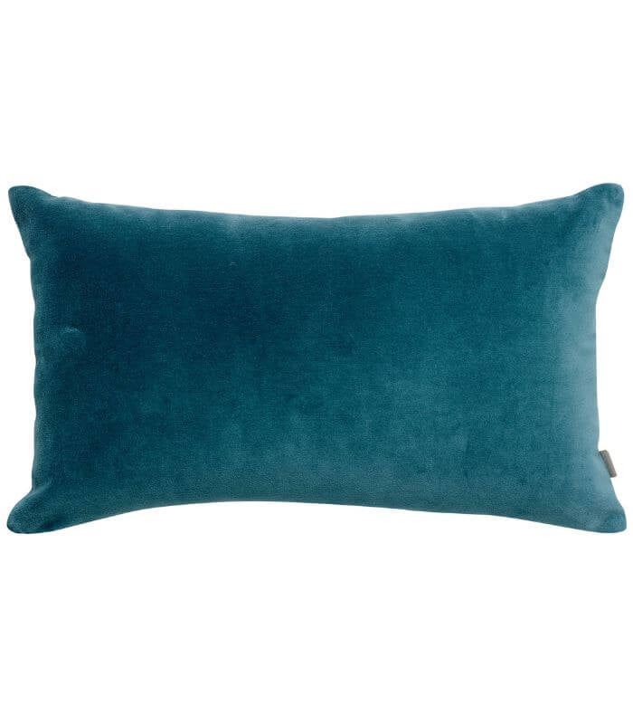 Coussin en Velours ELISE Bleu Riviera, Vivaraise, confort haut de gamme