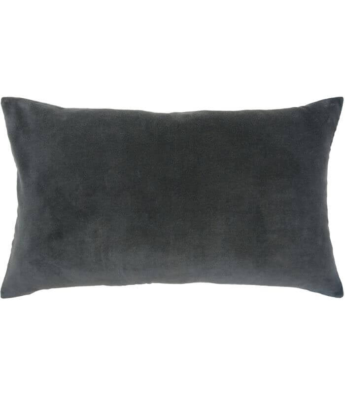Coussin en Velours ELISE Gris Foncé Tonnerre, Vivaraise, confort haut de gamme