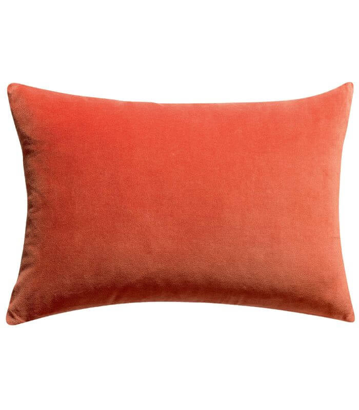 Coussin en Velours ELISE Orange, Vivaraise, confort haut de gamme