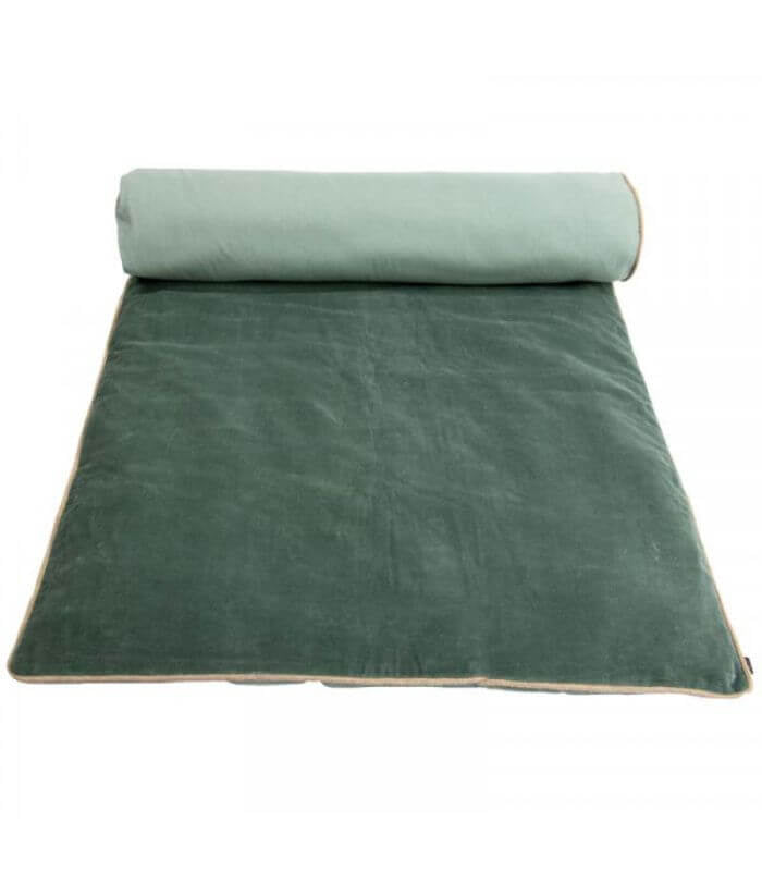 Edredon Bout de Lit Velours Celadon 85 x 200cm, Plaid Addict