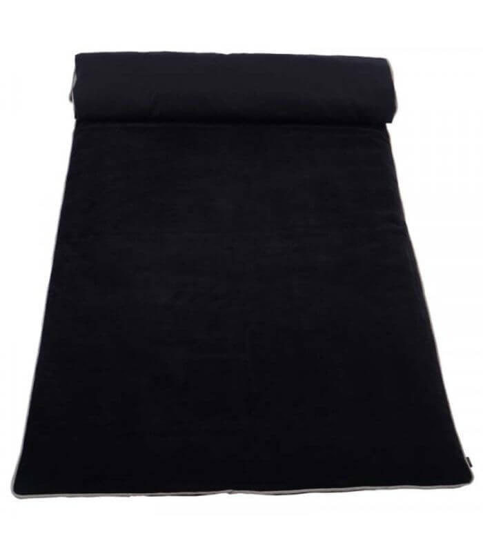 Edredon Bout de Lit Velours Noir 85 x 200cm, Plaid Addict