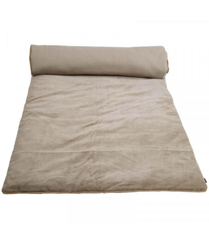 Edredon Bout de Lit Velours Beige 85 x 200cm, Plaid Addict