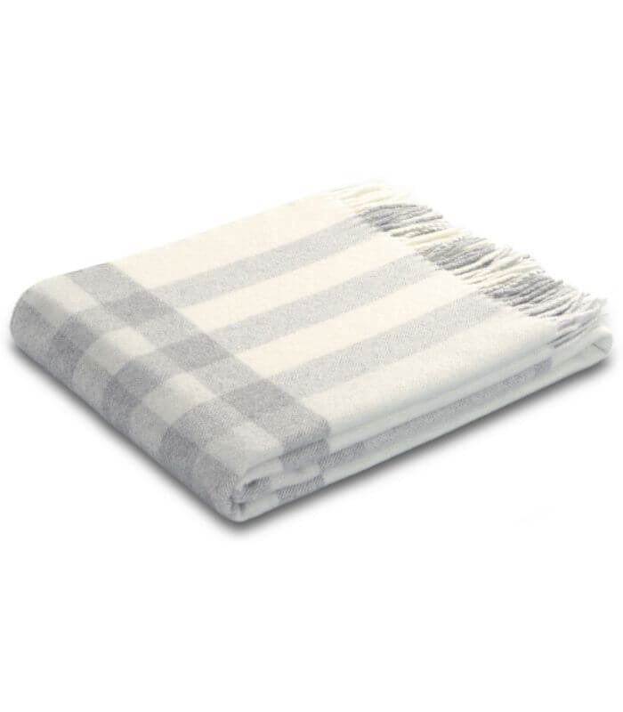 Plaid Cachemire à Carreaux Écru 130 x 170 cm - Collection VENICE, Plaid Addict, gros plan sur la matière