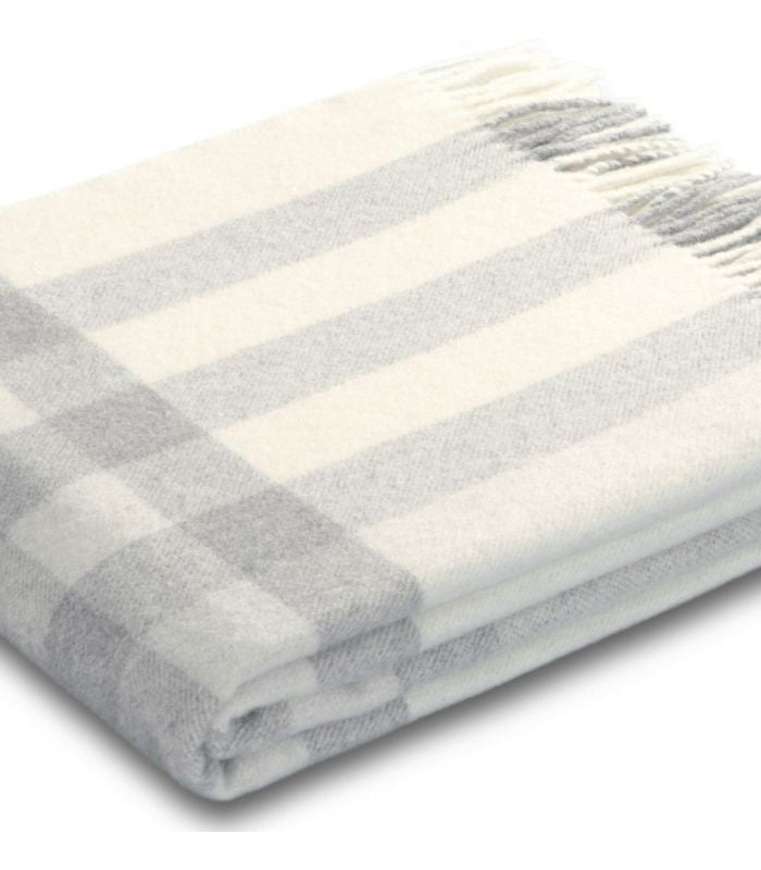 Plaid Cachemire à Carreaux Écru 130 x 170 cm - Collection VENICE, Plaid Addict, ambiance cocooning