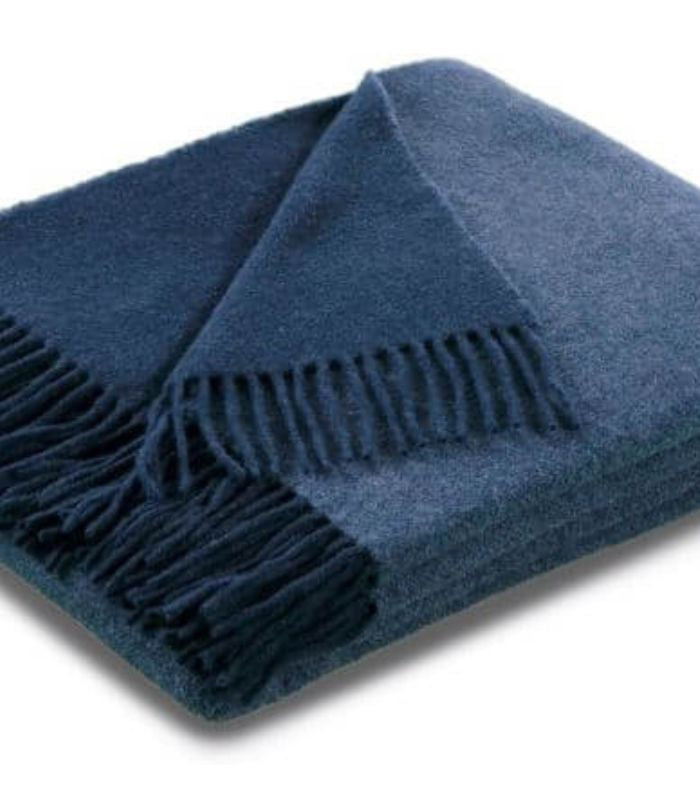 Plaid Cachemire et Laine Bleu Indigo 130 x 170 cm - Collection VENICE, Plaid Addict