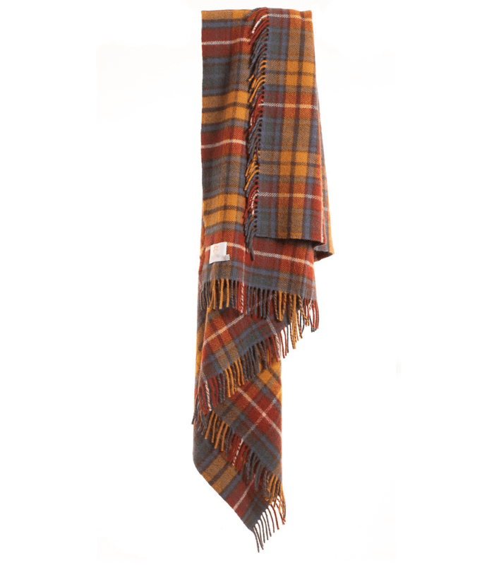 Plaid Pure Laine Écossais Antique Buchanan 150 x 183 cm, The Mill, gros plan sur la matière