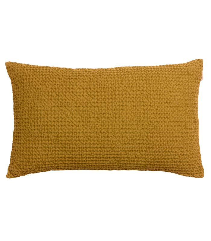 Coussin Coton MAIA Bronze, Vivaraise, gros plan sur la matière
