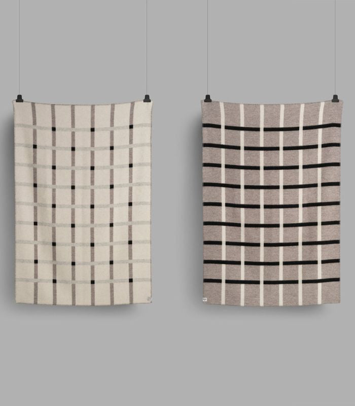 Plaid Pure Laine Design Knut Gris 135 x 200 cm, Roros Tweed, gros plan sur la matière