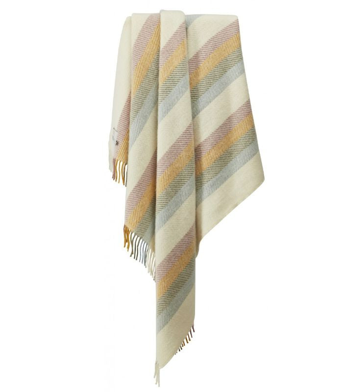 Plaid Laine Primerose Rayures Colorées 150 x 183 cm, The Mill, confort haut de gamme