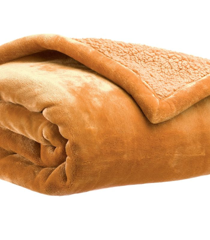 Plaid Cocooning Effet Mouton Bronze, Vivaraise