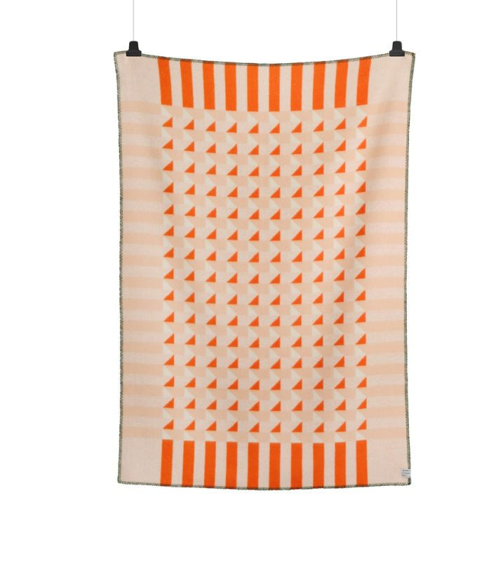 Plaid Pure Laine Design Kvam Orange 135 x 200 cm, Roros Tweed, idée cadeau déco