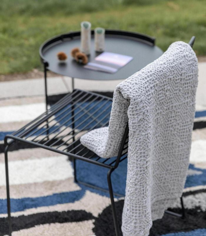 Jeté de canapé/Couvre-lit 100% coton TANA Gris Perle, Vivaraise, gros plan sur la matière
