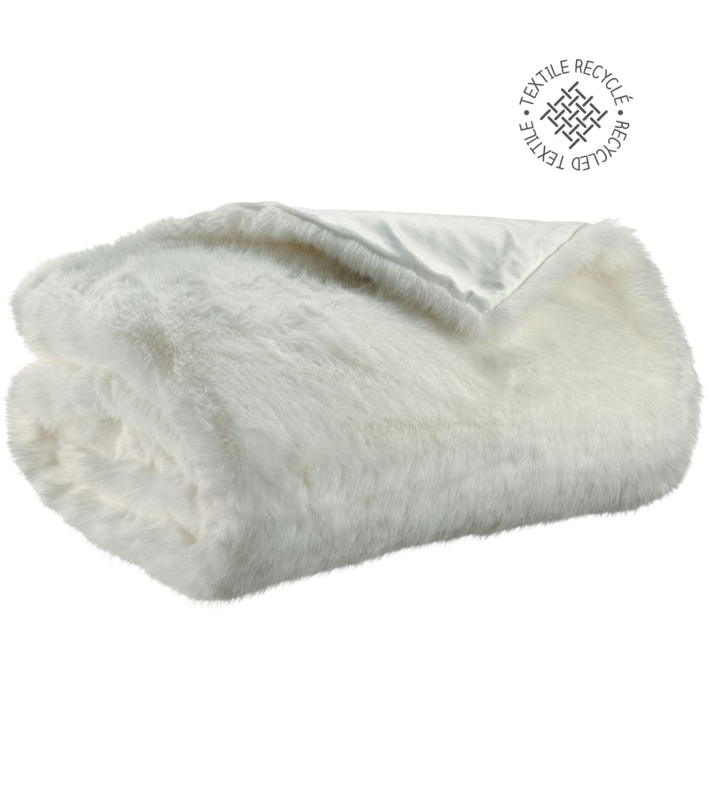 Maxi Plaid Fausse Fourrure Neige Nolan - 180 x 220 cm, Vivaraise, gros plan sur la matière