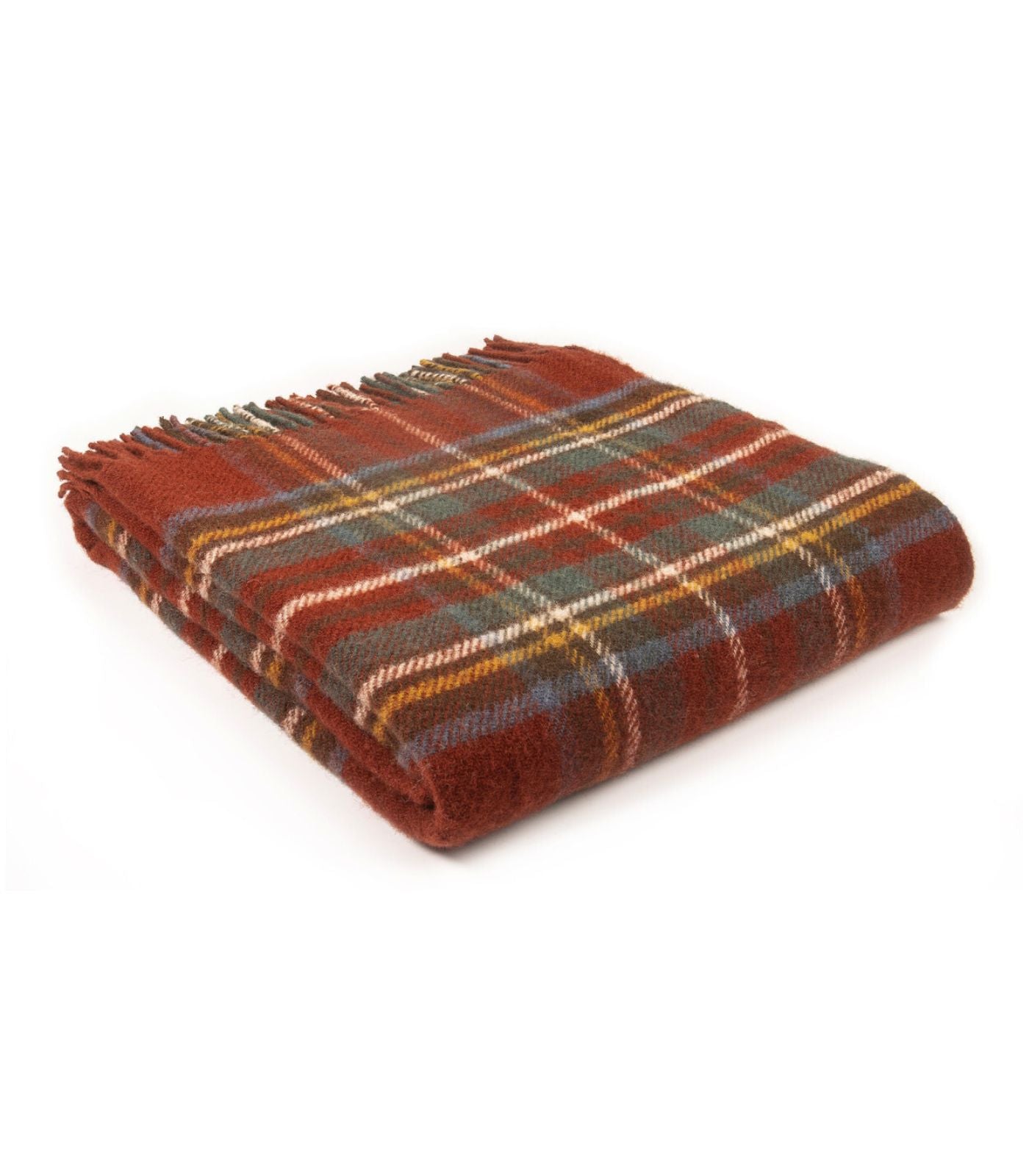 Plaid Pure Laine Écossais Antique Royal Stewart 150 x 183 cm, The Mill, confort haut de gamme