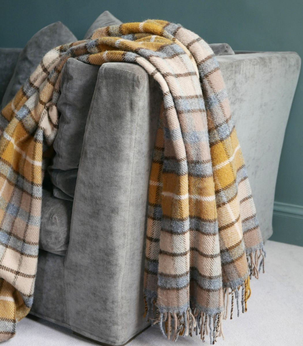 Plaid Pure Laine Écossais Buchanan 150 x 183 cm, The Mill, ambiance cocooning